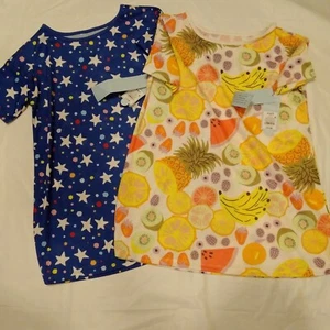 NWT Set Of 2 Cat & Jack Girl's Size Small 6/7 Short Sleeve Nightgowns - Picture 1 of 4