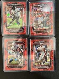 Red Prizm Football Karten Lot Mahomes, Emmitt Smith, Big Ben, Davante Adams - Bild 1 von 2