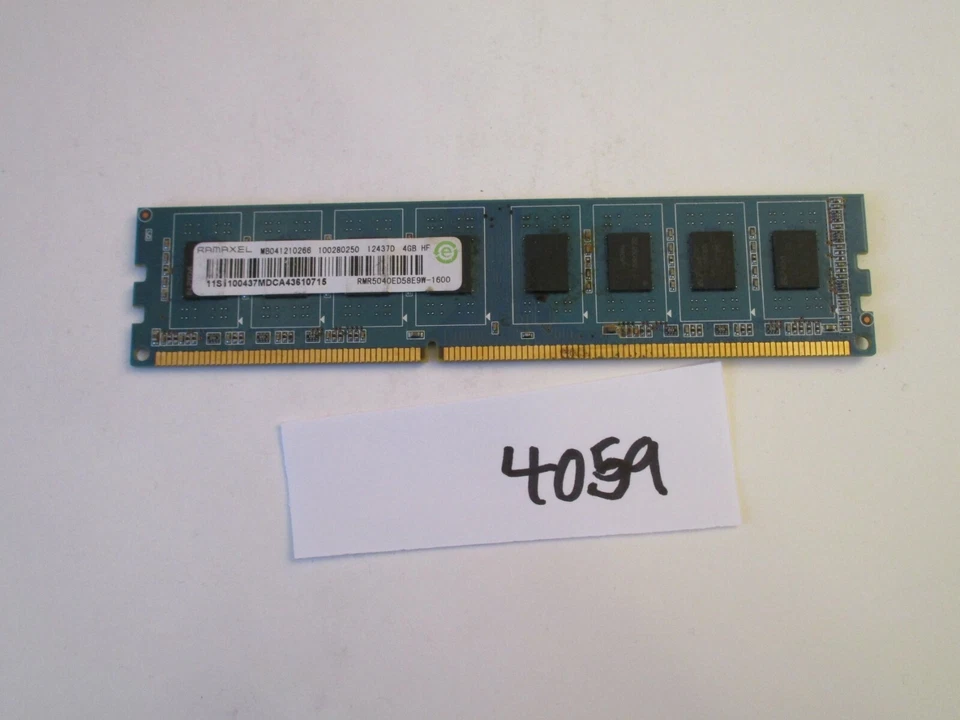 Ramaxel RMR504DED58E9W-1600 4Gb PC3-12800 1600Mhz DDR3 Desktop Memory RAM (4059) - Image 1 of 2
