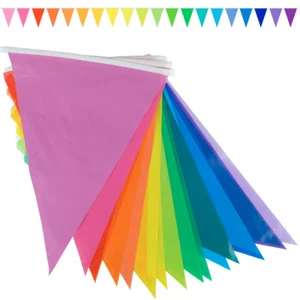 Goodymax® Wimpelkette 10 m Farbverlauf Bunt Regenbogen Rainbow Girlande Wimpel - Bild 1 von 2