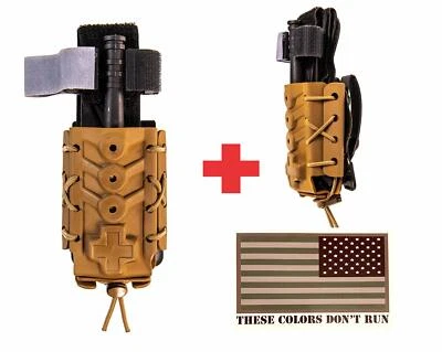 HIGH SPEED GEAR HSGI 11TQK0-Kydex Tourniquet Taco-Olive Drab-Black-Wolf Gray- With Flag Decal