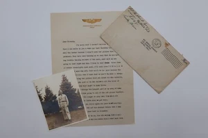 1944 PERSONAL LETTER/ENVELOPE/PICTURE OF ART LEVY LAREDO ARMY AIR FIELD TEXAS - Picture 1 of 6