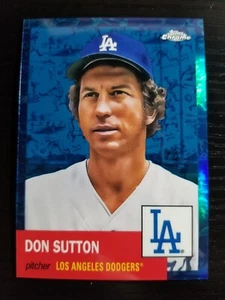 2022 Topps Chrome Plat. Anniv. Don Sutton /199 Blue Toile Cream #408 Dodgers - Picture 1 of 2
