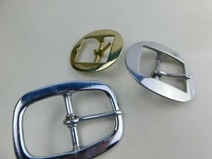 Tack Buckle Lot Brass and Nickle 3 Pcs - Picture 1 of 4