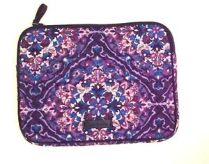 NWT Vera Bradley Tablet Sleeve Padded Case Cover Bag in Regal Rosette Purple