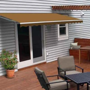 ALEKO Motorized Retractable 20 X 10 ft Patio Awning Sand Canopy Sunshade - Picture 1 of 15