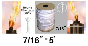 Stoppino rotondo in fibra di vetro 7/16" 5' lampada cherosene tiki torcia bottiglia candela olio USA - Foto 1 di 3