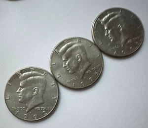 JFK Half-Dollar one each 1992D, 1995D, 1996D - Picture 1 of 3