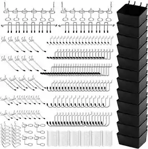 Pegboard Organizer Peg Board Hooks 300-Piece Hooks for Black - Picture 1 of 8