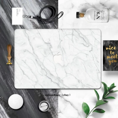 Capa de mármore branco puro elegante para Macbook Air Pro 11 12 13 15 16 14 polegadas - Imagem 1 de 4