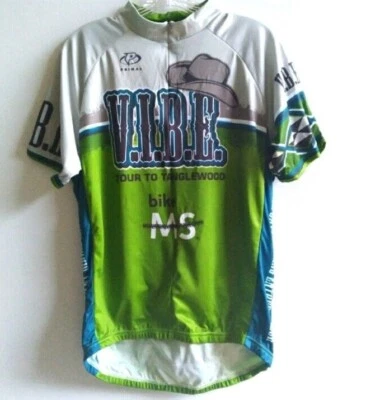 Camiseta deportiva de ciclismo de vaquero Primal V.I.B.E 2013 Top verde negra para hombre talla grande Foto 1 de 4