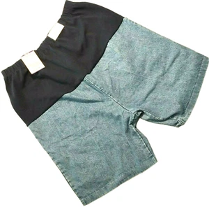 Comfort Denim Maternity Women Size 5/6 Blue Jean Shorts Stretch Elastic Waist - Picture 1 of 6