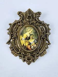 Vintage Brass Picture Frame Made In Italy Victorian Mod Dep Dollhouse Miniature - Picture 1 of 6