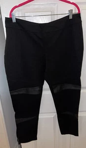Two By Vince Camuto Black Ponte Knit Abstract Patch Leggings Plus Size 2X - Picture 1 of 5