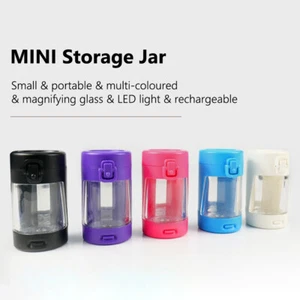 LED Lights Herb Container USB Rechargeable 50ml Sealed Can Herb Storage Box Gift - Picture 1 of 15