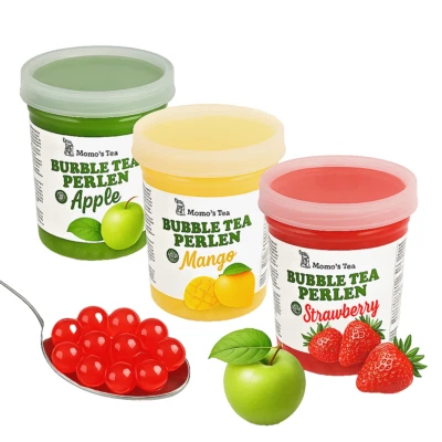 3x 1,3kg Bubble Tea Perlen Set Apfel Mango Erdbeere – Popping Boba Fruchtkugeln - Bild 1 von 4