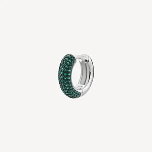 BROSWAY FANCY ORECCHINO A CERCHIO SINGOLO ARGENTO E ZIRCONI FLG121 LIFE GREEN - Foto 1 di 4