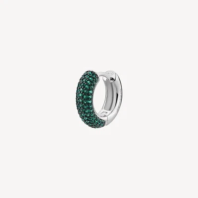 BROSWAY FANCY ORECCHINO A CERCHIO SINGOLO ARGENTO E ZIRCONI FLG121 LIFE GREEN - Immagine 1 di 4