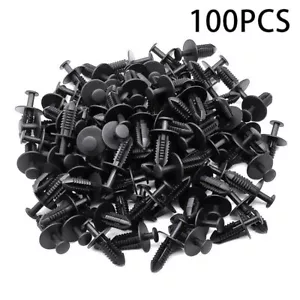 100Pc 7mm Hole Plastic Rivets Fastener Clips Push Pin Fit Car Auto Fender Bumper - Bild 1 von 7