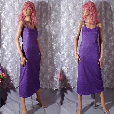 Vintage 90s Dress 1990s Purple Groovival Funky Retro Sunny Psychedelic Size XS - Image 1 of 4