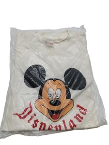 Vintage 1950s Disneyland tee white retro souvenir t-shirt single stitch Mickey - Picture 1 of 4