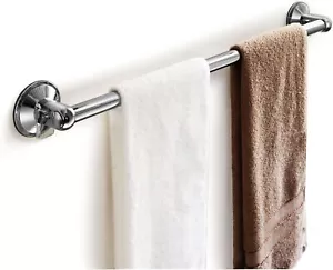Shower Door Towel Bar Suction Mount Tile Mirror Glass Bathroom Steel Rack Holder - Picture 1 of 5