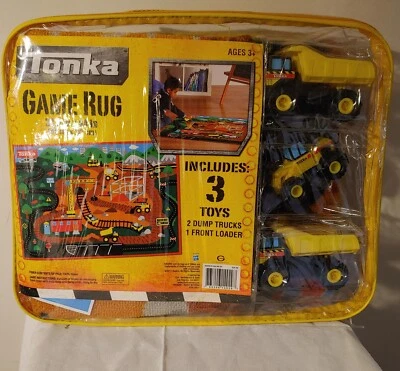 SELLADO: Alfombra de juego para camión Tonka 31,5" x 44" con 2 camiones de volteo y 1 camión cargador frontal Foto 1 de 4