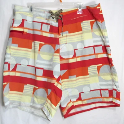 Patagonia Multicolored Geometric Design Swim Trunks Shorts Size 38 EUC - Image 1 of 4
