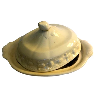 Antique Adams Titian Ware Della Robbia Cream Covered Vegetable Dish England - Picture 1 of 5