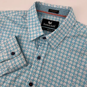 Buttercloth Robert Herjavec Mens Large Clock Long Sleeve Button Down Shirt - Picture 1 of 7