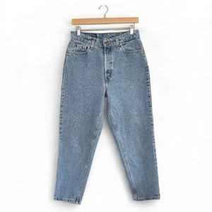 Vintage Levi’s 521 Tapered Leg Rigid Denim High Waist Jeans Mid Blue 12 Petite  - Bild 1 von 13