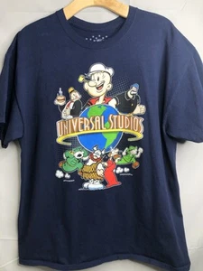 Camiseta gráfica Popeye Universal Studios para hombre talla XL azul retro dibujos animados TV USADA EN EXCELENTE ESTADO - Imagen 1 de 16