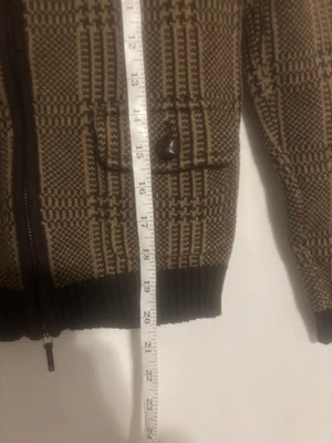 Cárdigan Ralph Lauren LRL Pequeño Pequeño Para Mujer Cuadros Marrón Cremallera Bolsillos Simulados Foto 1 de 4