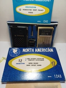 North American 1240 Transistor Portable Radio AM Case Earphones Org Box JB9A - Picture 1 of 15