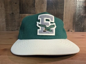 Vintage 80s 90s NFL Philadelphia Eagles Wool/Leather Strapback Hat Cap USA Made - Picture 1 of 14