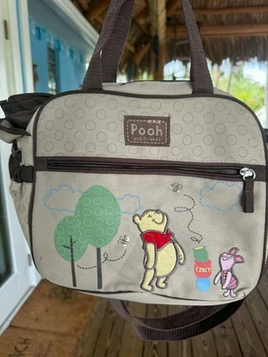 Bolsa tote de fraldas Disney Baby Pooh & Friends marrom bordada Winnie the Pooh 9x9 - Imagem 1 de 4