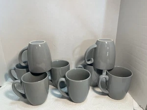 8–Corelle Corning Stoneware Grey Mugs Cups Coffee Set MCM 2828 - Picture 1 of 7