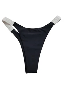 High Cut Bikini Bottom NWOT Sz Small Black And White - Picture 1 of 2