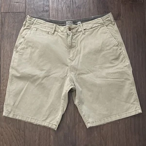 Lucky Brand Mens Khaki Chino Shorts Saturday Stretch Sz 36 9" Length - Picture 1 of 7