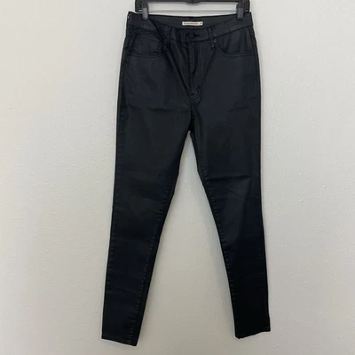 Levis Mile High Skinny Jeans 31x31 Black Faux Leather High Rise Women's Pants - Image 1 of 4