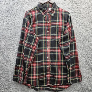 Vintage L.L. Bean Flannel Shirt Men Large Made in USA Scotch Plaid One Pocket - Picture 1 of 16