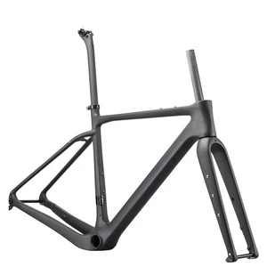 Cyclocross Gravel Road Bike Carbon Frame with Fork Seat Post Handlebar Frameset - Picture 1 of 27