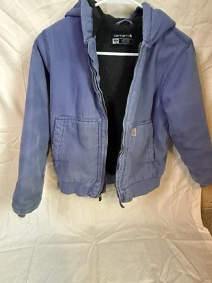 Carhartt Coat Youth Kids M (10-12) Insulated Hooded PINK Jacket Zip Distressed - Image 1 of 4