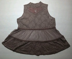 Maurices Women 1X Floral Lace Top Lightweight Sheer Boho Style Summer Festival - Picture 1 of 12