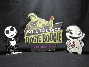 Nightmare Before Christmas Jack Skellington Oogie Boogie Dice Wooden Sign Set - Picture 1 of 11