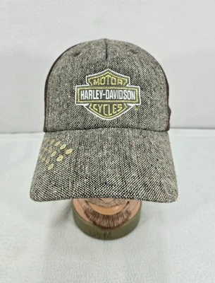 Harley Davidson Women's OS Wool Blend Brown Hat Cap Tweed Glitter Sparkle - Image 1 of 4