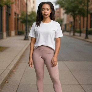 Athleta Contender Aero Leggings Stretti Donna Ombre Grigio Ciottolo/Rosa Tasca Med - Foto 1 di 16