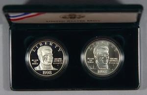 1998 Black Revolutionary War Patriots Silver 2 Coin Set Proof & Uncirculated - Bild 1 von 8