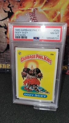 GARBAGE PAIL KIDS, 1985, 1st Series, #28a Oozy SUZY Matte OS1, PSA 8 - Image 1 of 2