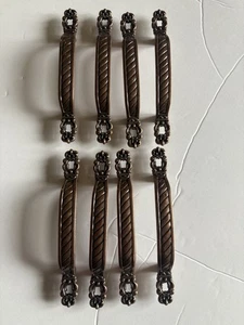 Lot of 8 Hyer Bronze Tone Color 3” Center Cabinet Pulls Handle Fancy Ornate - Picture 1 of 7